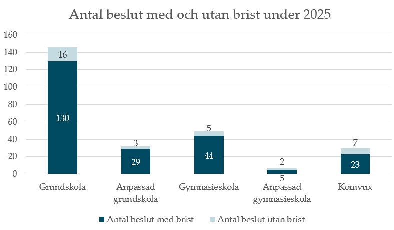 diagram över antal beslut med brister
